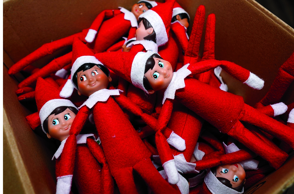 A collection of Elves on a Shelf