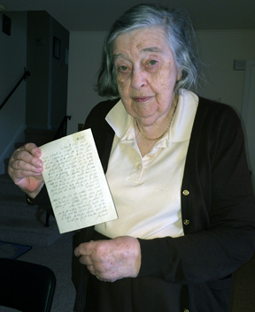Miriam holds the letter bearing false news of her passing
