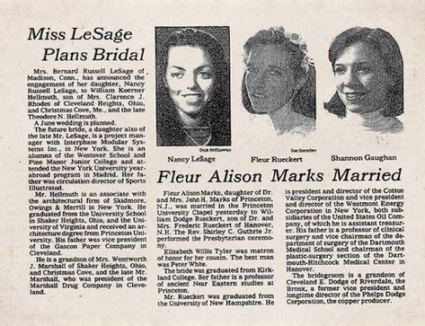 Wedding announcements in the New York Times.