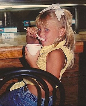 Ally eating ice cream as a little girl
