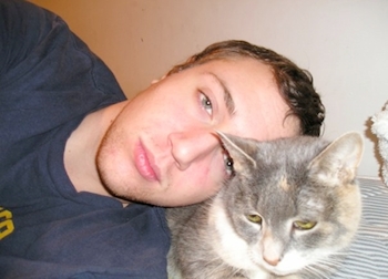 Adam and his cat, Locket