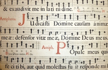 Manuscript of Gregorian chant notation. Everystockphoto.com.