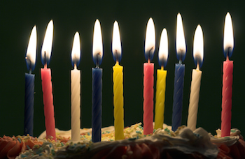 Birthday candles. Photo by Aleksandar Kosev, Thinkstock.