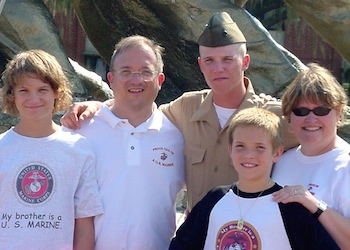 Edie's family with her Marine son Jimmy.