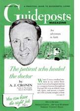 The cover of the August 1958 edition of Guideposts, featuring author AJ Cronin