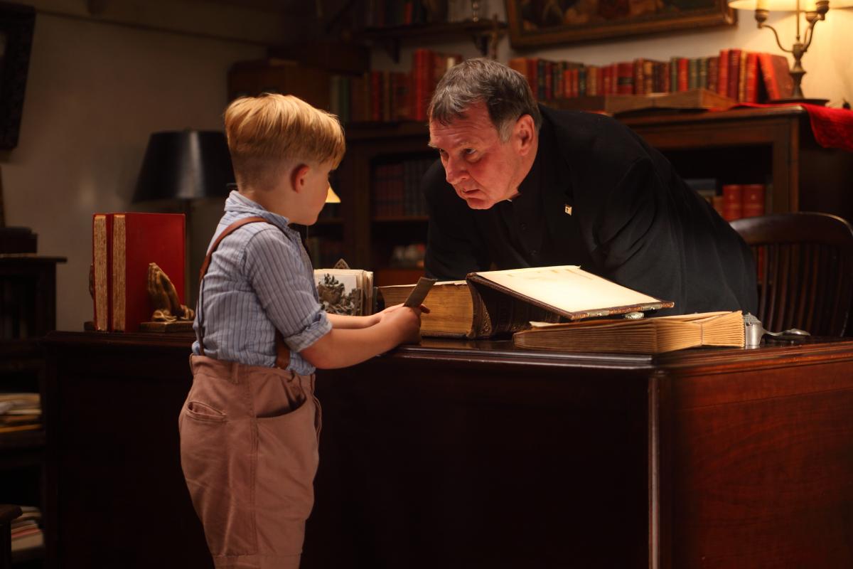 Jakob Salvati and Tom Wilkinson in "Little Boy"