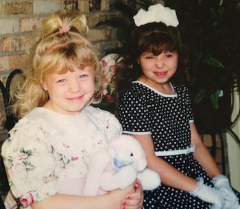 Ally and Abby on Easter morning years ago.