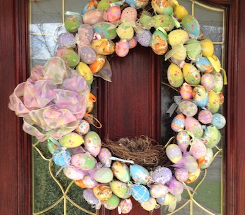 The Aydin family Easter egg wreath.