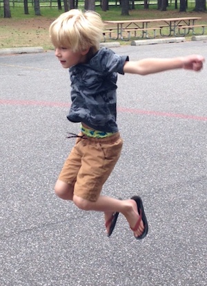 Shawnelle's son Isaiah jumping rope. A family's afternoon of simple joy.