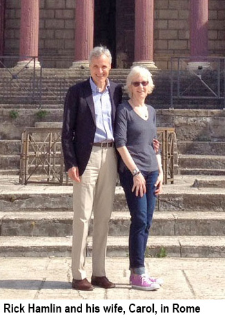 Rick Hamlin and his wife, Carol, in Rome