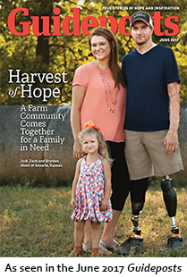Zach, Jodi and Brynlee Short on the cover of the June 2017 Guideposts
