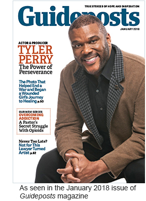 Tyler Perry on the cover of the January 2018 issue of Guideposts