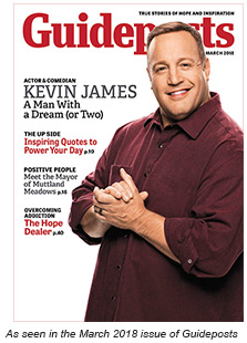 Kevin James on the cover of the March 2018 issue of Guideposts