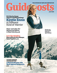Kirstie Ennis on the cover of the July 2018 Guideposts