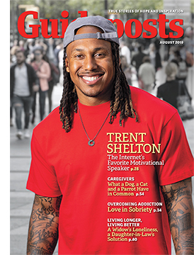 Trent Shelton on the cover of the August 2019 issue of Guideposts