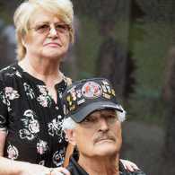 Eddie and his wife, Connie, on a recent visit to the Vietnam Veterans Memorial, in Washington, D.C.