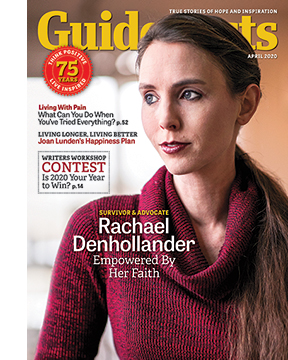 Rachael Denhollander on the cover of the April 2020 issue of Guideposts