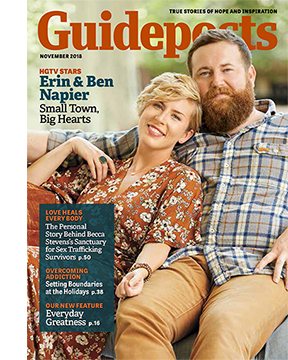 Ben and Erin Napier on the cover of the November 2018 issue of Guideposts