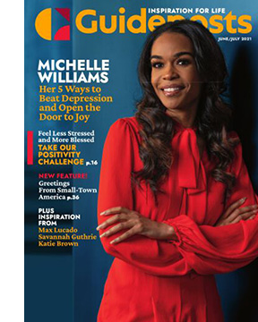 Michelle Williams on the cover of the June-July 2021 Guideposts