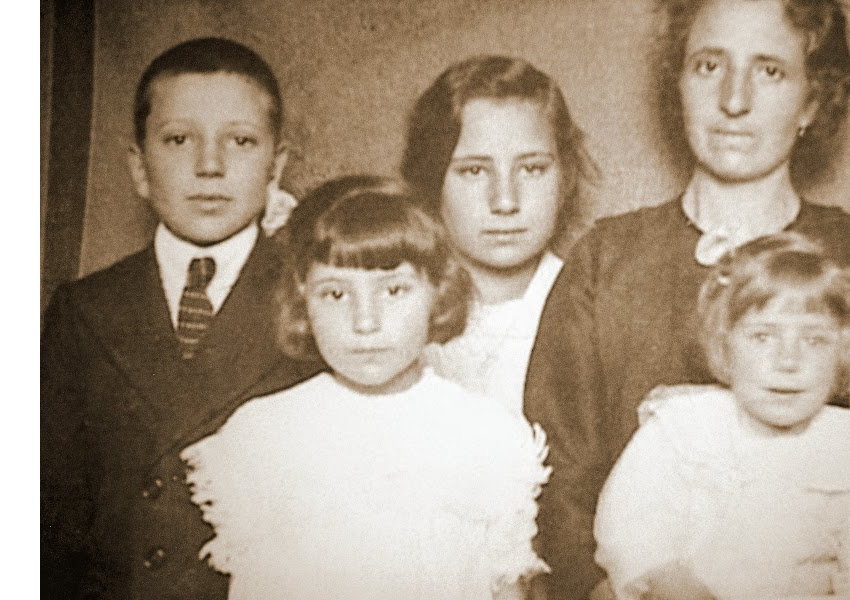 Rabbi Barbara Aiello's father with his mother and sisters in their story of faith